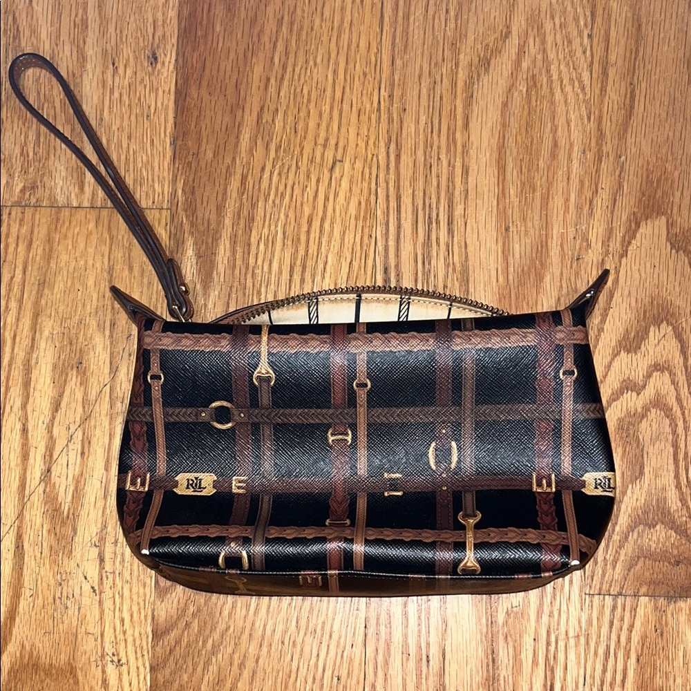 Lauren Ralph Lauren Horse-bit Makeup Case Wristlet - Picture 2 of 11